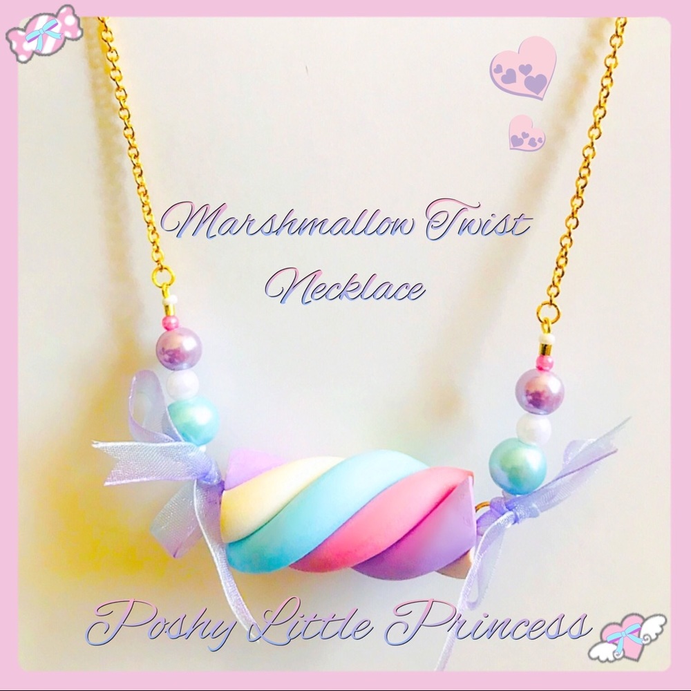 Marshmallow Twist Necklace ~ Pnk/Blu/Lav